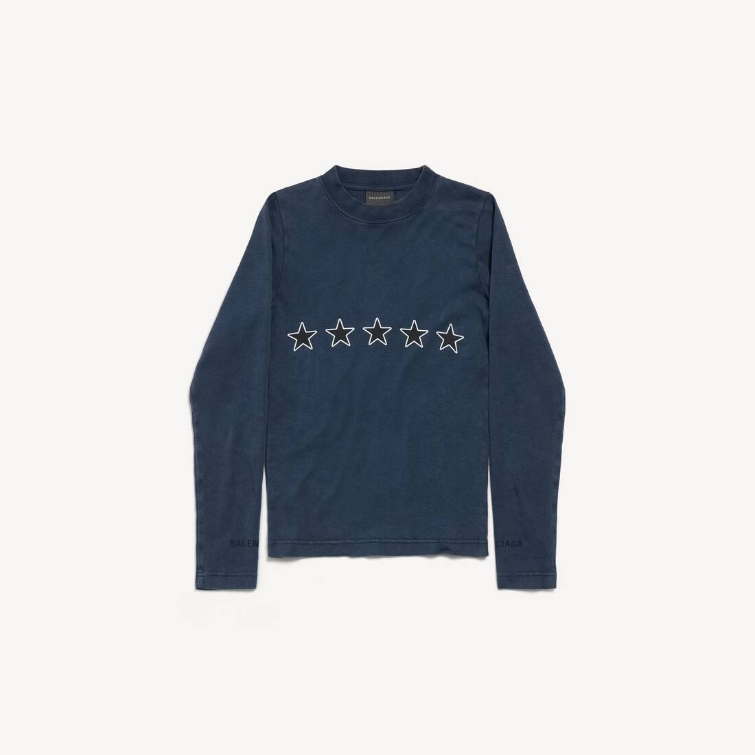 Women's Top Rating Long Sleeve Fitted Top in Washed Navy