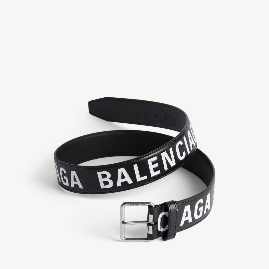 Men's Printed Letters Belt in Black/white