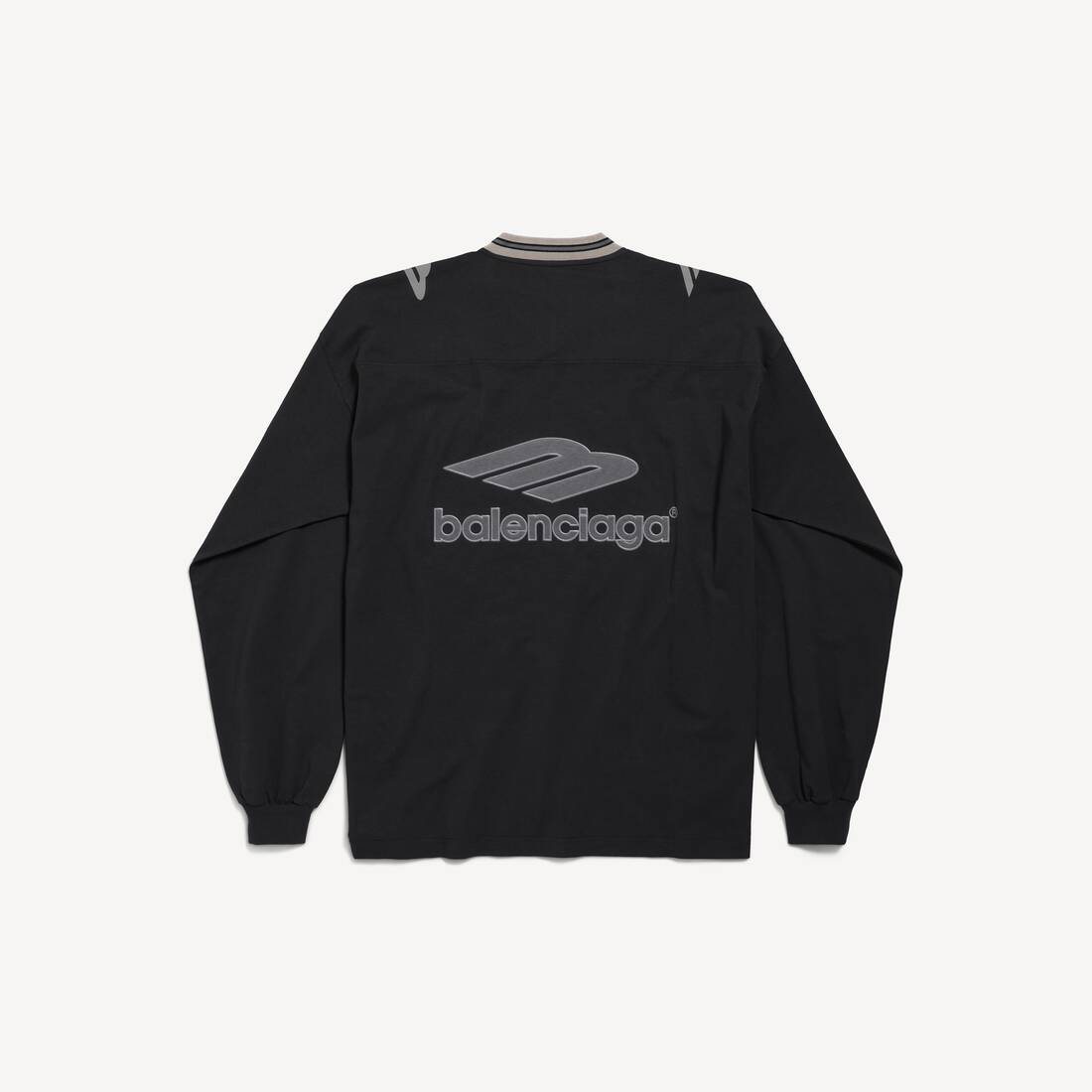 Men's 3b Football Long Sleeve V-neck T-shirt in Black/anthracite