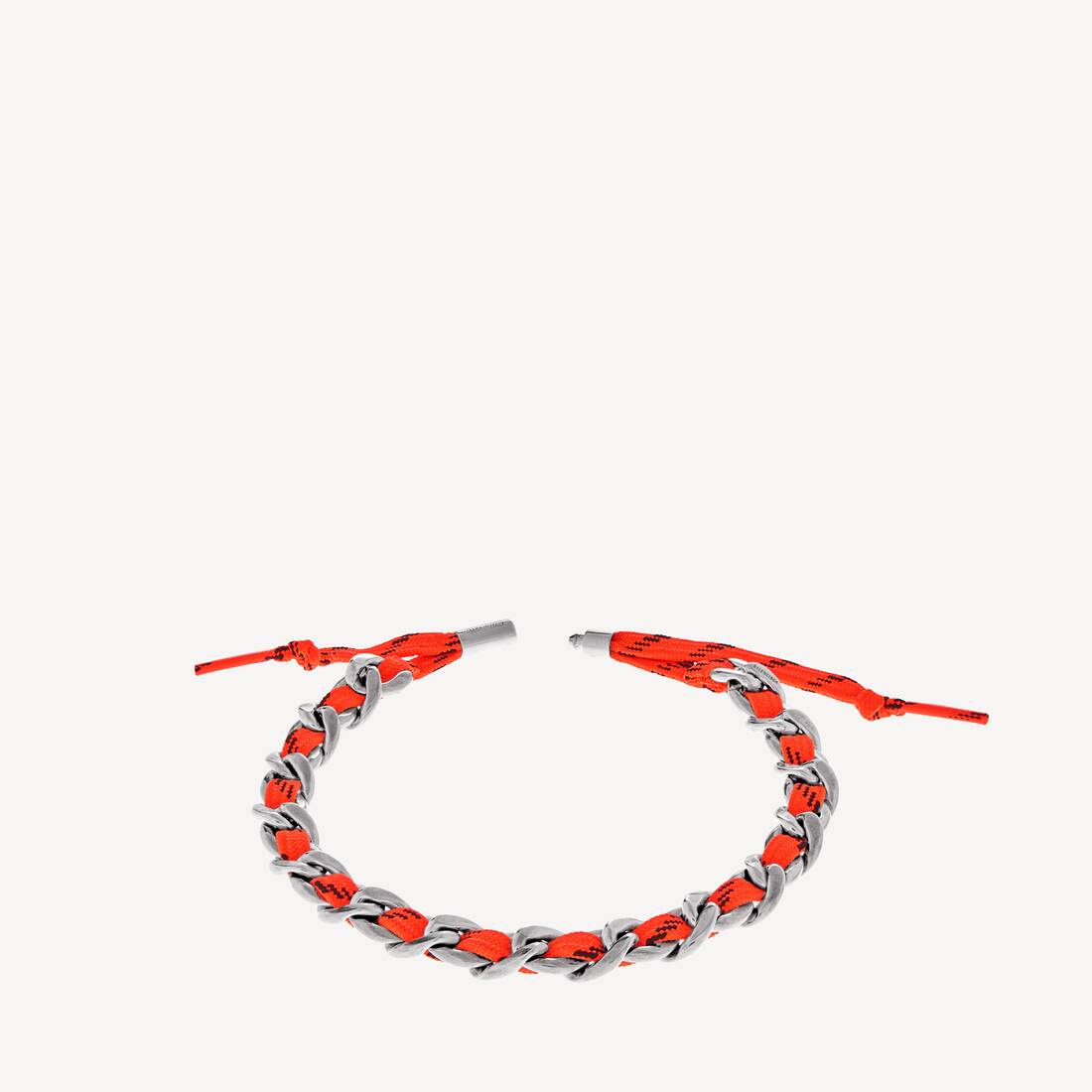 Malibu Gourmette Choker in Antique Silver/neon Orange