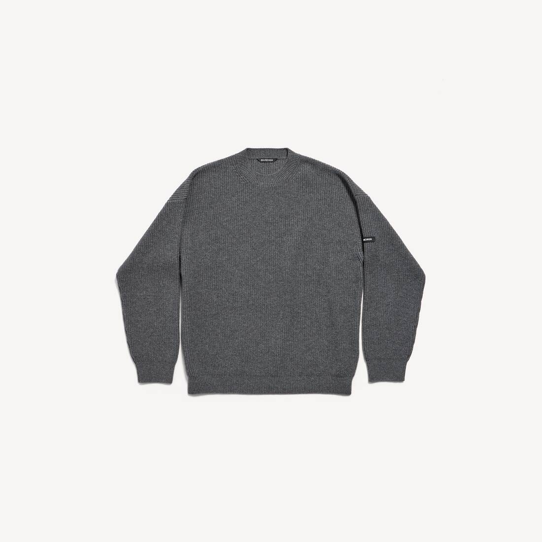 Men's Patch Crewneck Sweater in Grey
