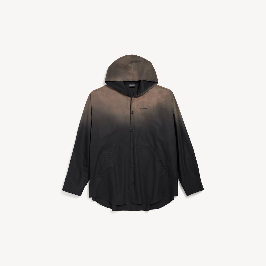 Men's Hooded Oversized Shirt in Black