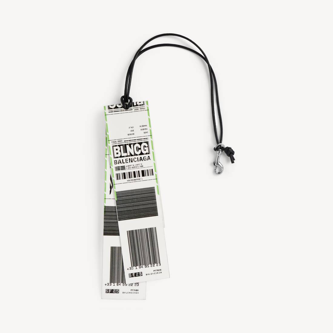 Charm/keychain Baggage Sticker in White/black/green