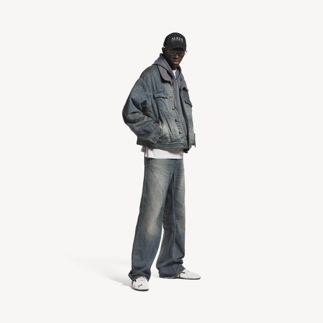 Men's Layered Lined Denim Jacket in Blue
