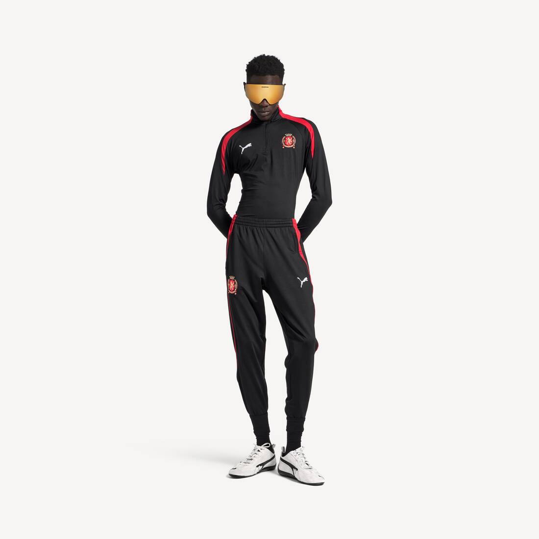 Balenciaga I Puma Half-zip Top in Black/red