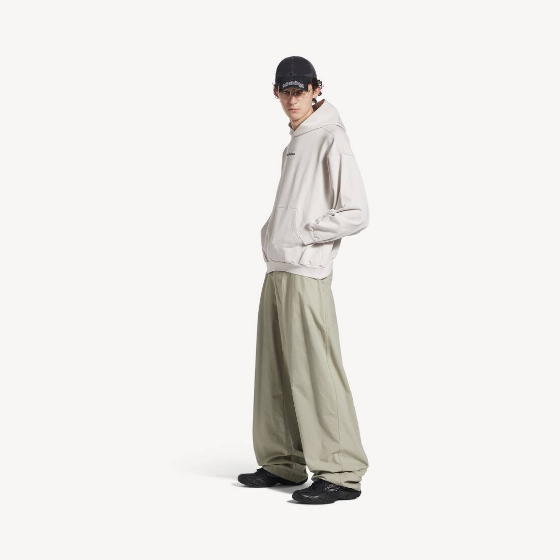 New Balenciaga Back Hoodie Medium Fit in Off White