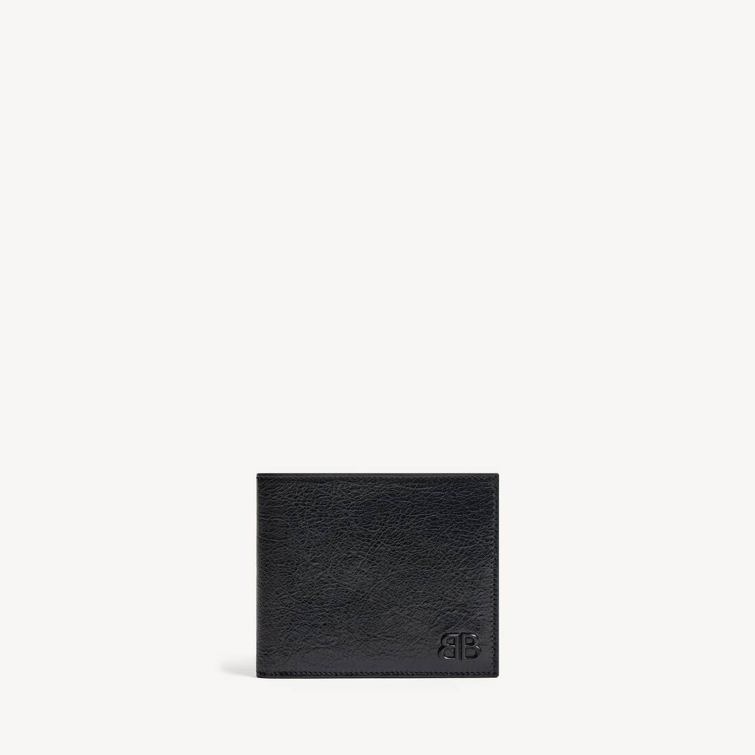 Men's Monaco Square Folded Wallet in Black