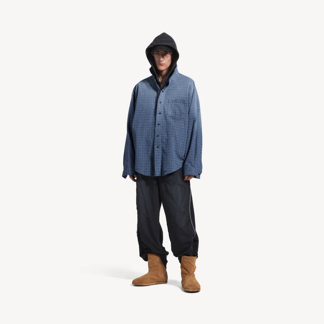 Men's Zip-up Shirt in Blue