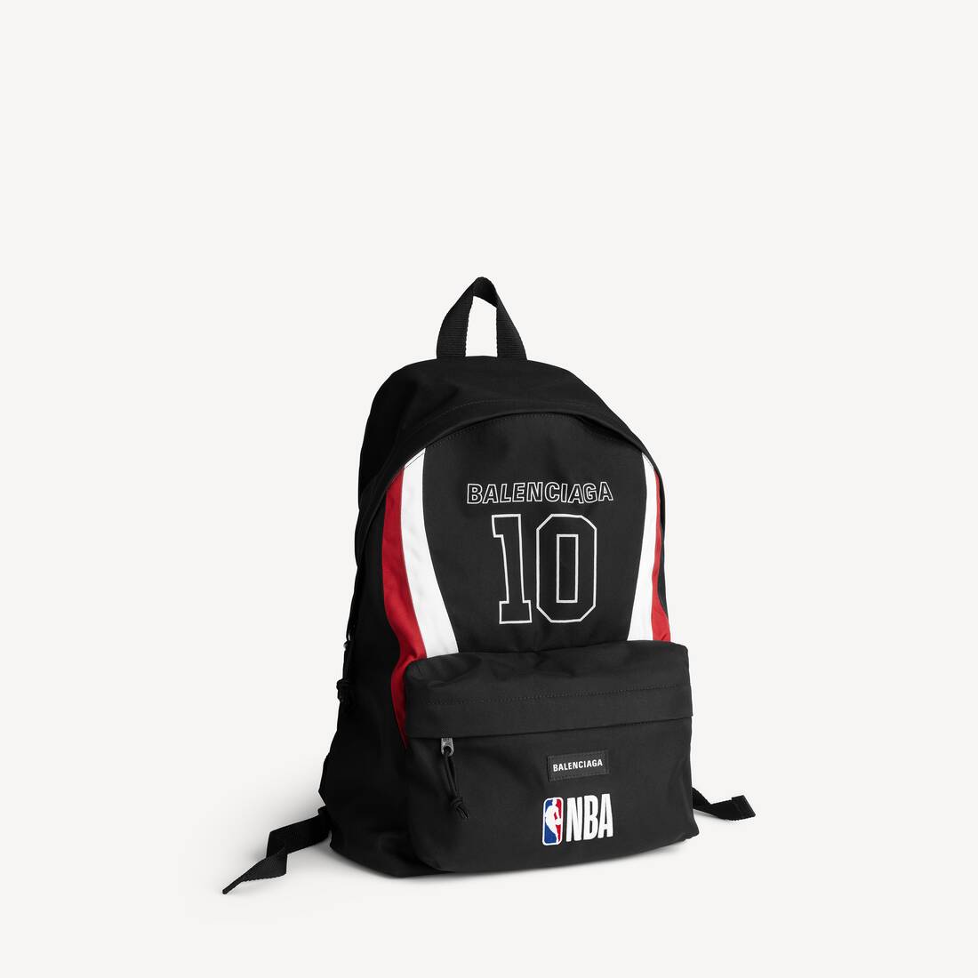 Men's Balenciaga | Nba Collaboration Explorer Backpack in Black/white/vermillon Red