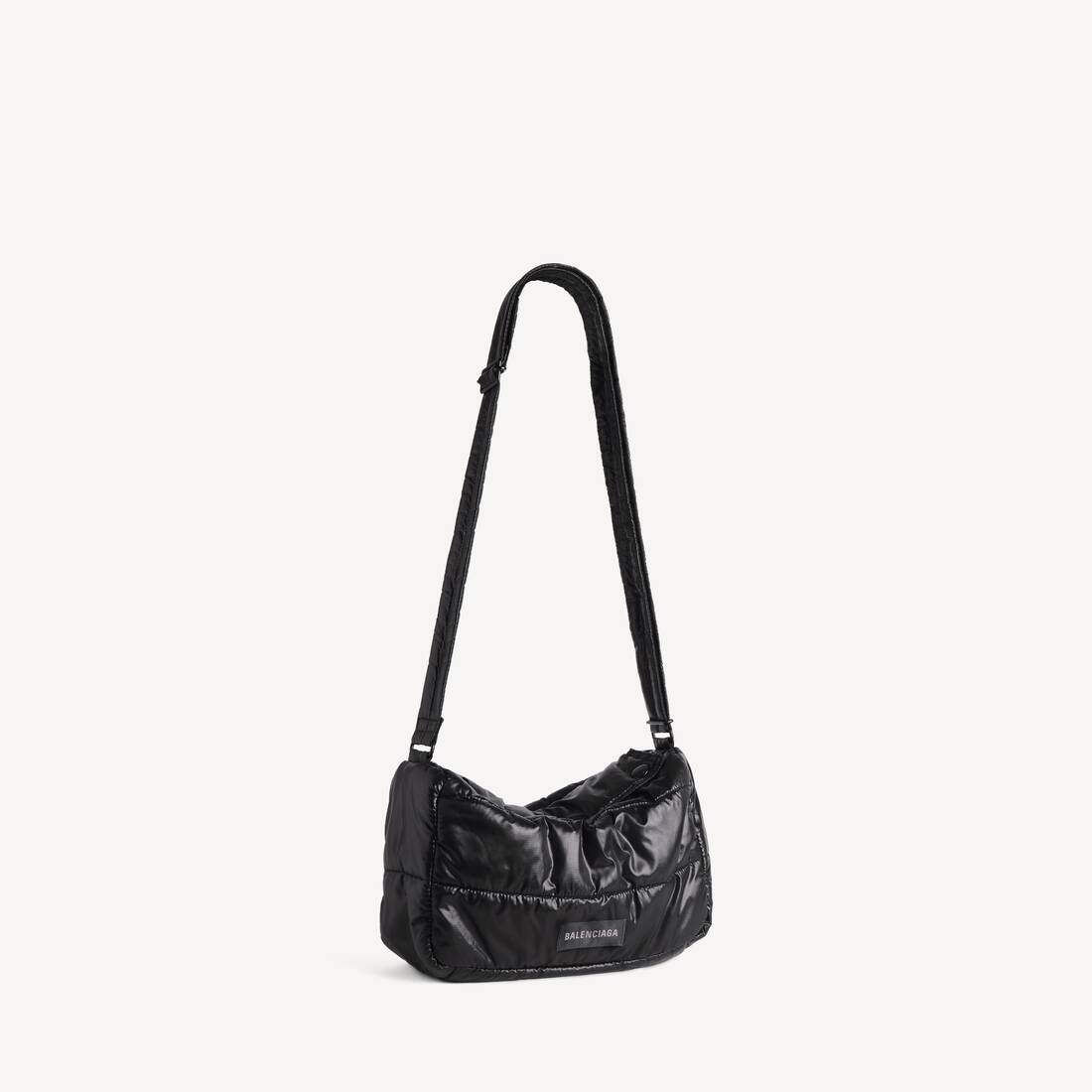 Men's Puffer Crossbody Bag in Black
