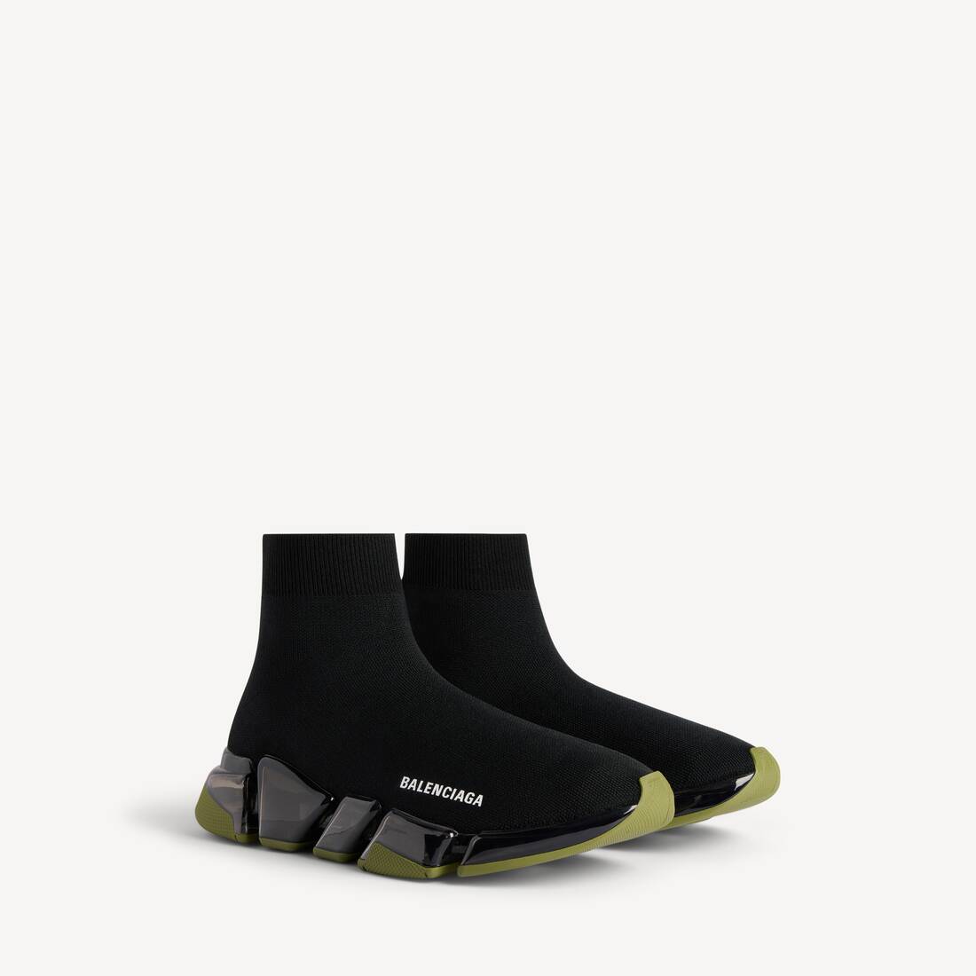 Men's Speed 2.0 Full Clear Sole Recycled Knit Sneaker in Black/khaki