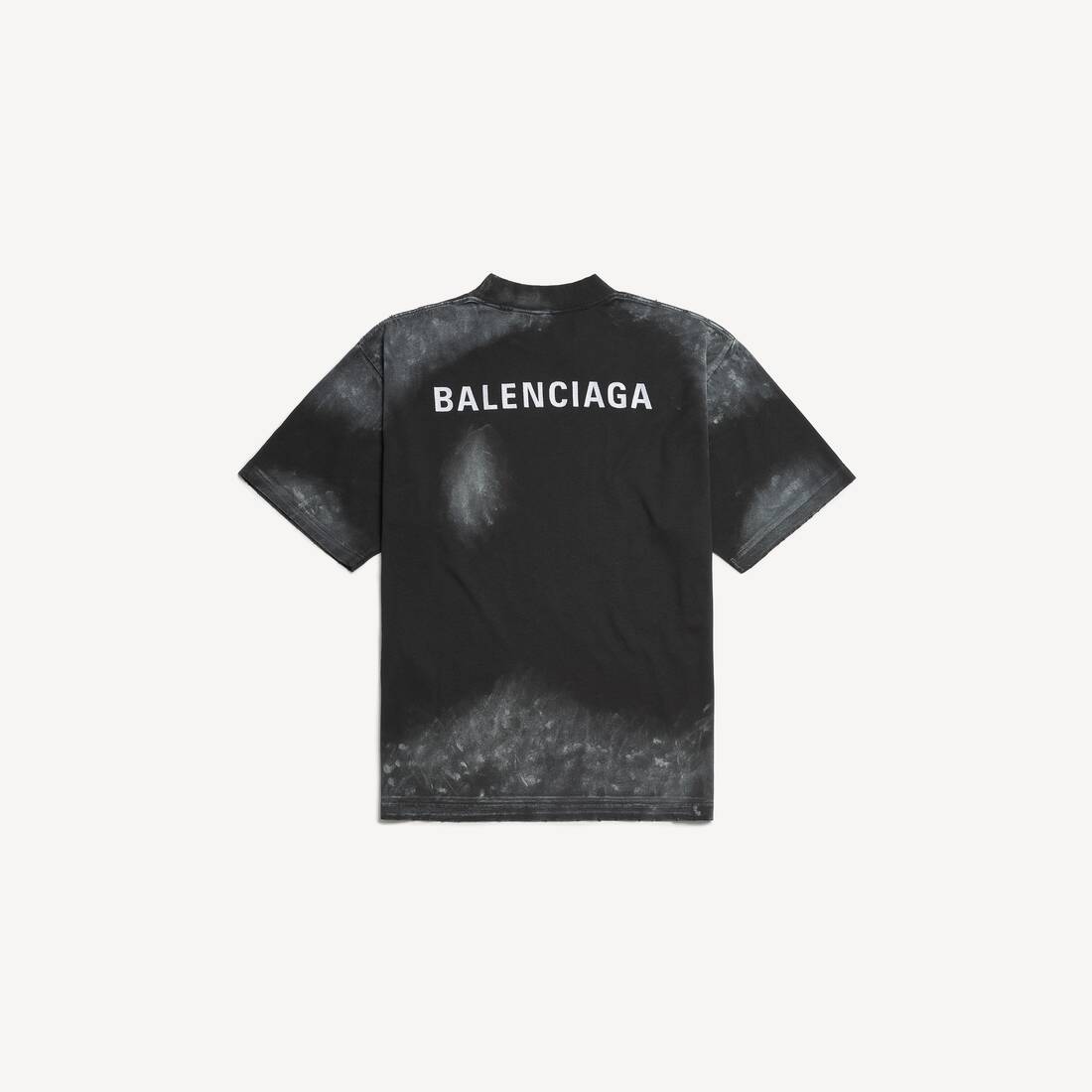 Men's Balenciaga Back T-shirt Medium Fit in Faded Black/white