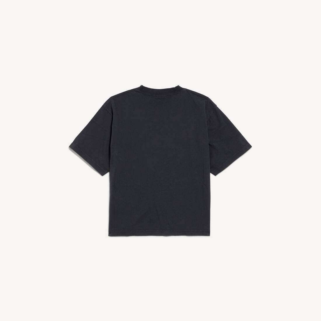 Women's Cursive T-shirt Medium Fit in Washed Black/white