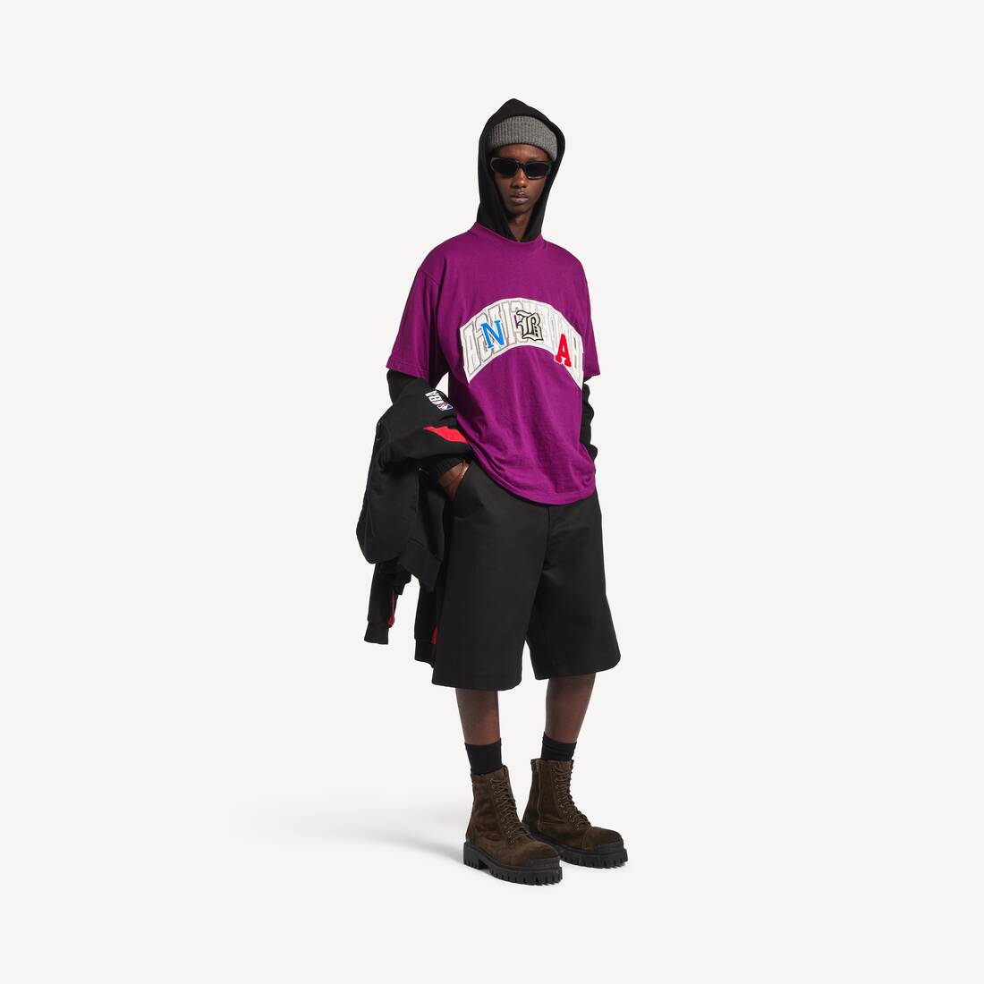 Men's Balenciaga | Nba Collaboration Oversized T-shirt in Violet