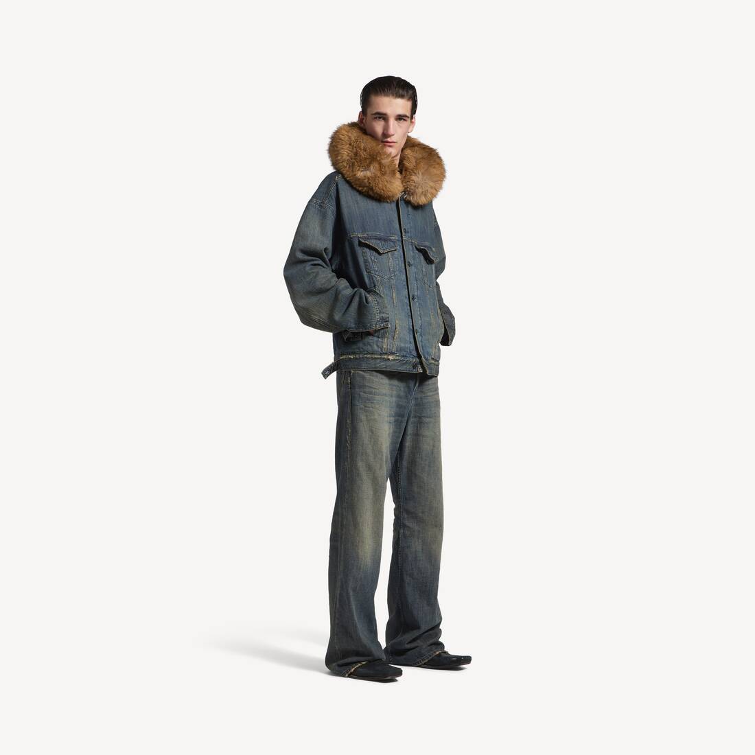 Men's Low Crotch Pants in Blue