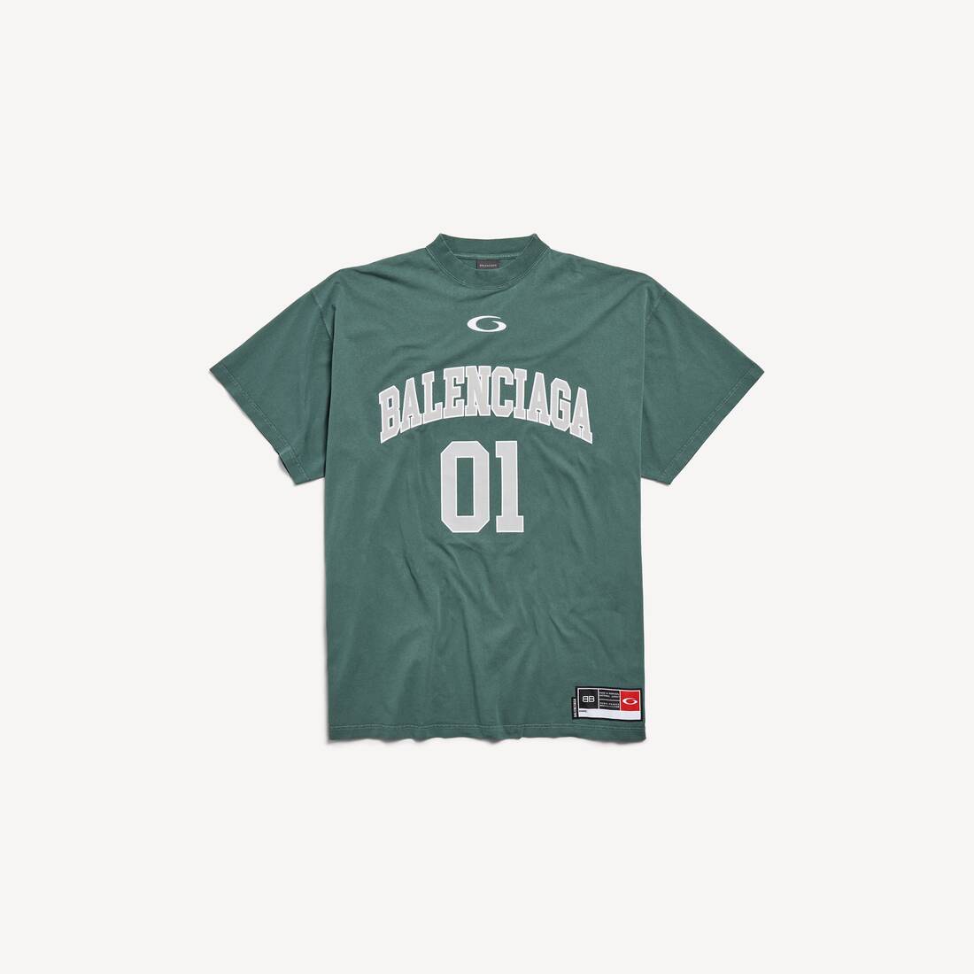 Men's Basketball Oversized T-shirt in Dark Green/light Green