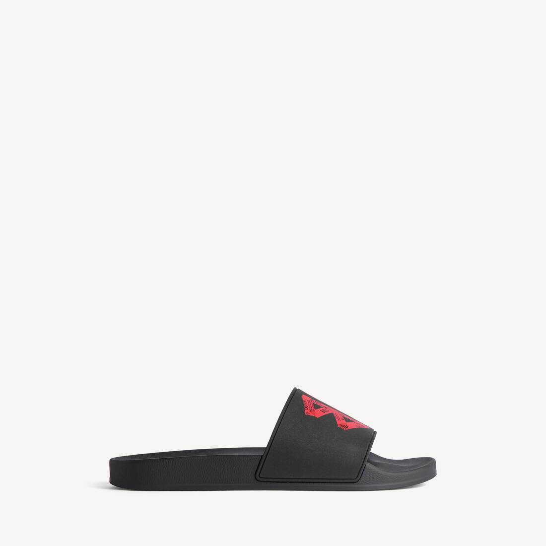 Men's Pool Slide Sandal in Black/red