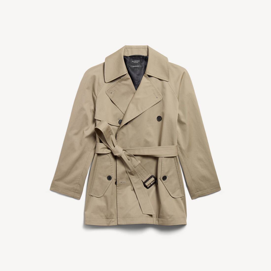 Women's Cocoon Short Trench in Beige