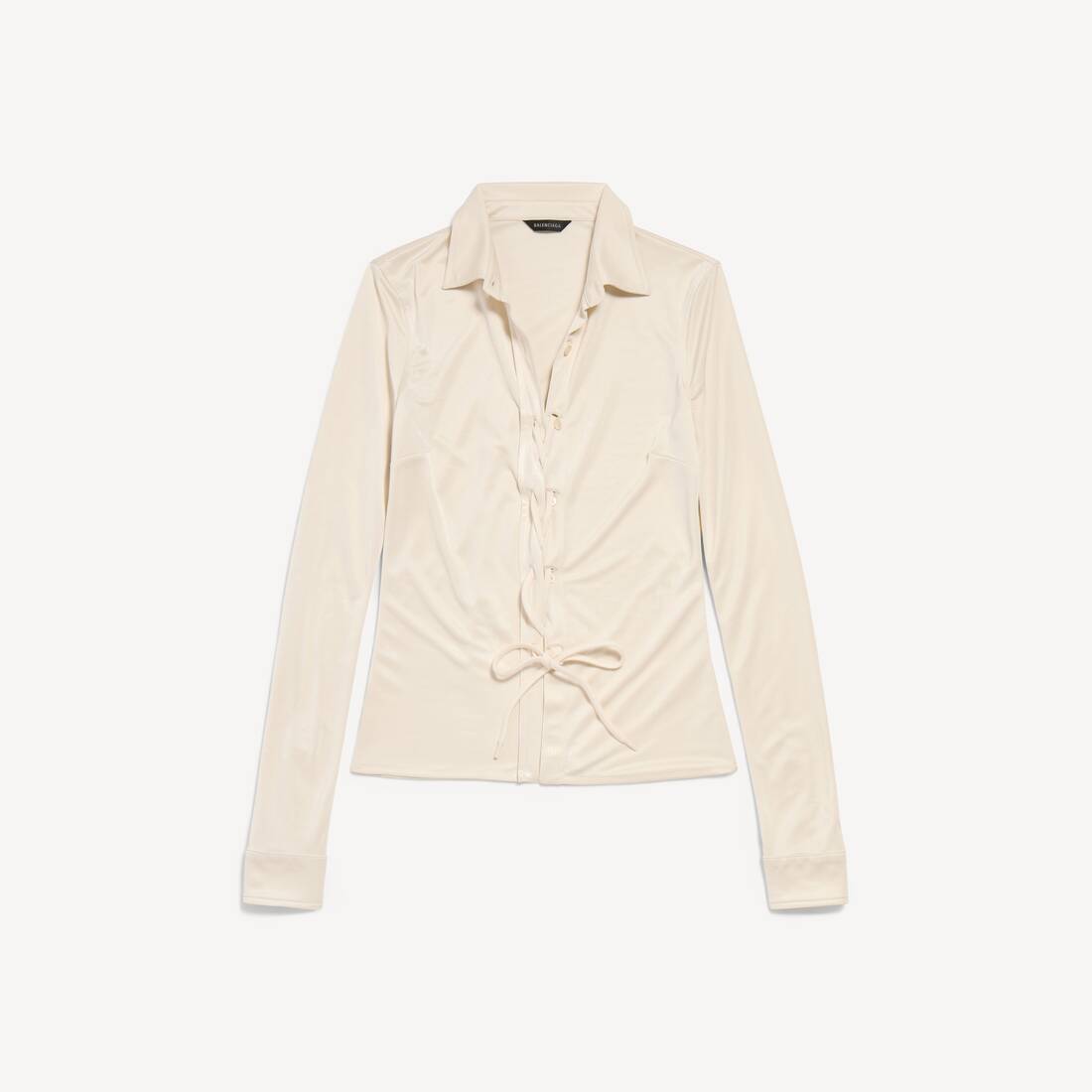Women's Lace-up Shirt in Champagne Beige