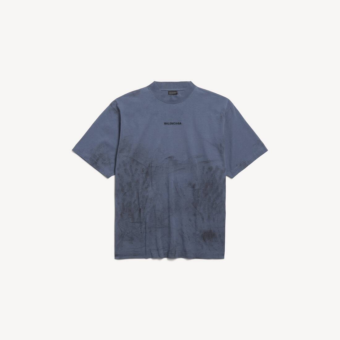Men's Balenciaga Back T-shirt Medium Fit in Faded Dark Blue/black