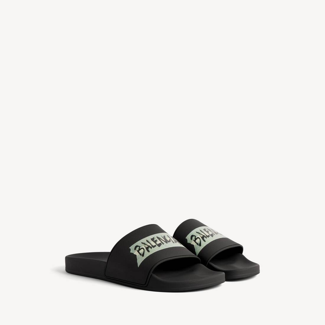 Men's Pool Slide Sandal in Black/white