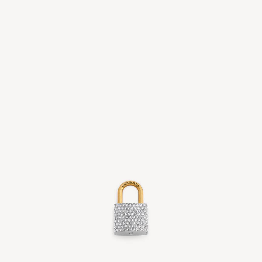 Women's Charm/keychain Bb Padlock With Rhinestones in Silver/gold
