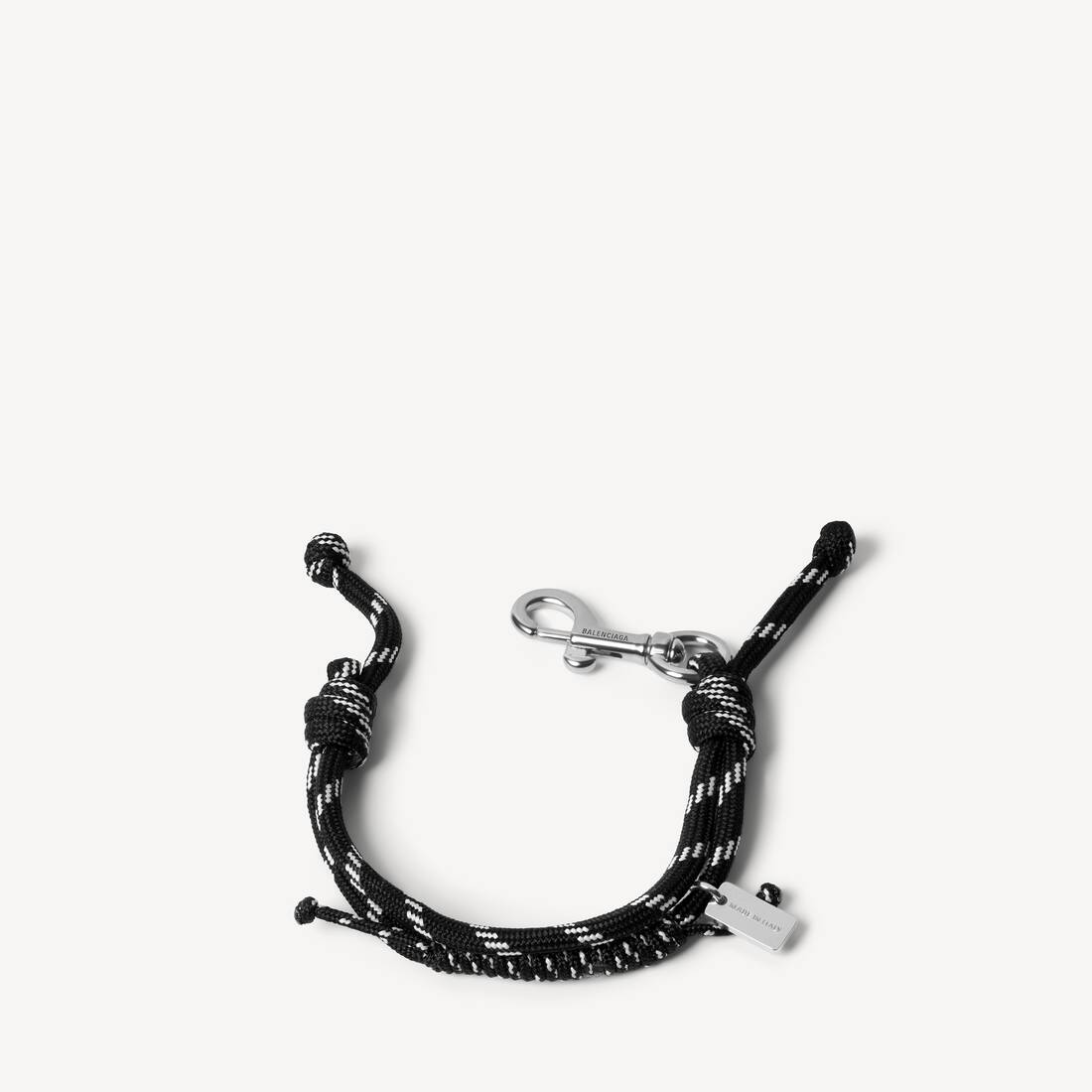 Malibu Cord Bracelet in Black/white/shiny Silver