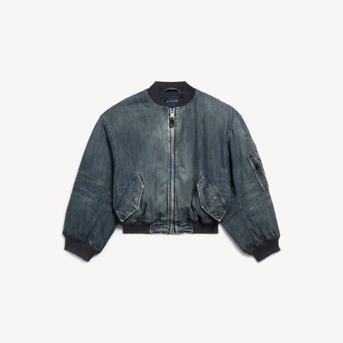 Women's Standard Denim Bomber in Blue