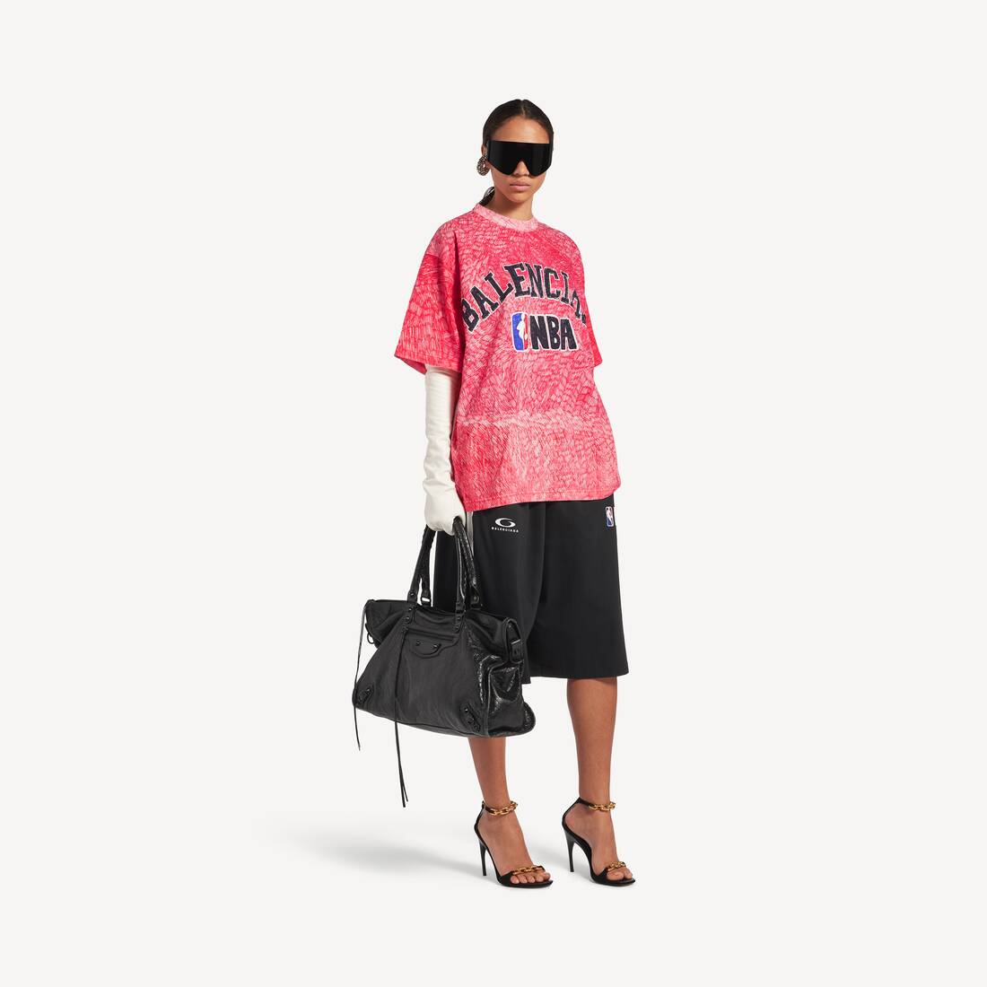 Women's Balenciaga | Nba Collaboration Oversized T-shirt in Red