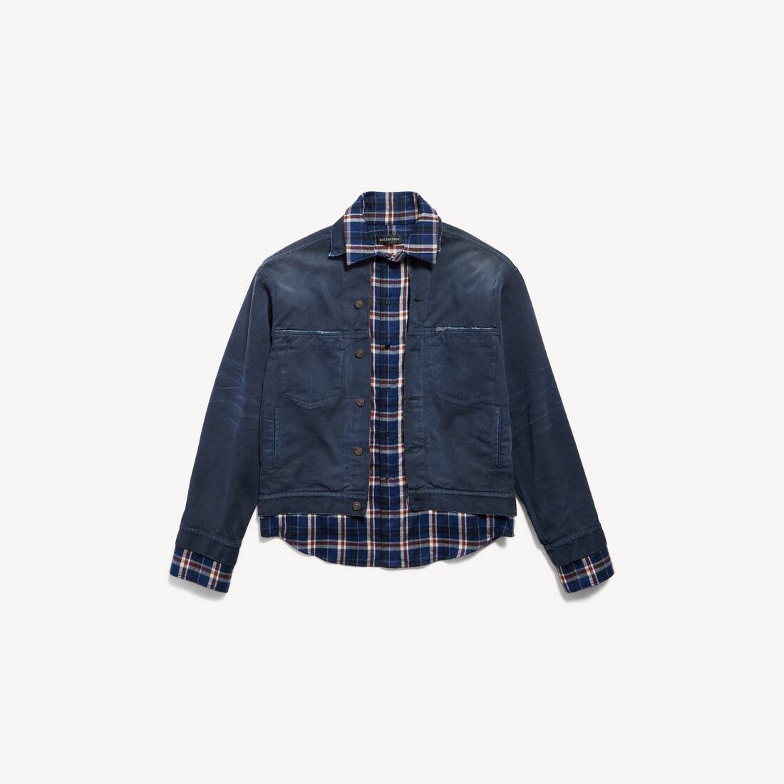 Men's Patched Shirt Jacket in Navy/dirty Dark Blue