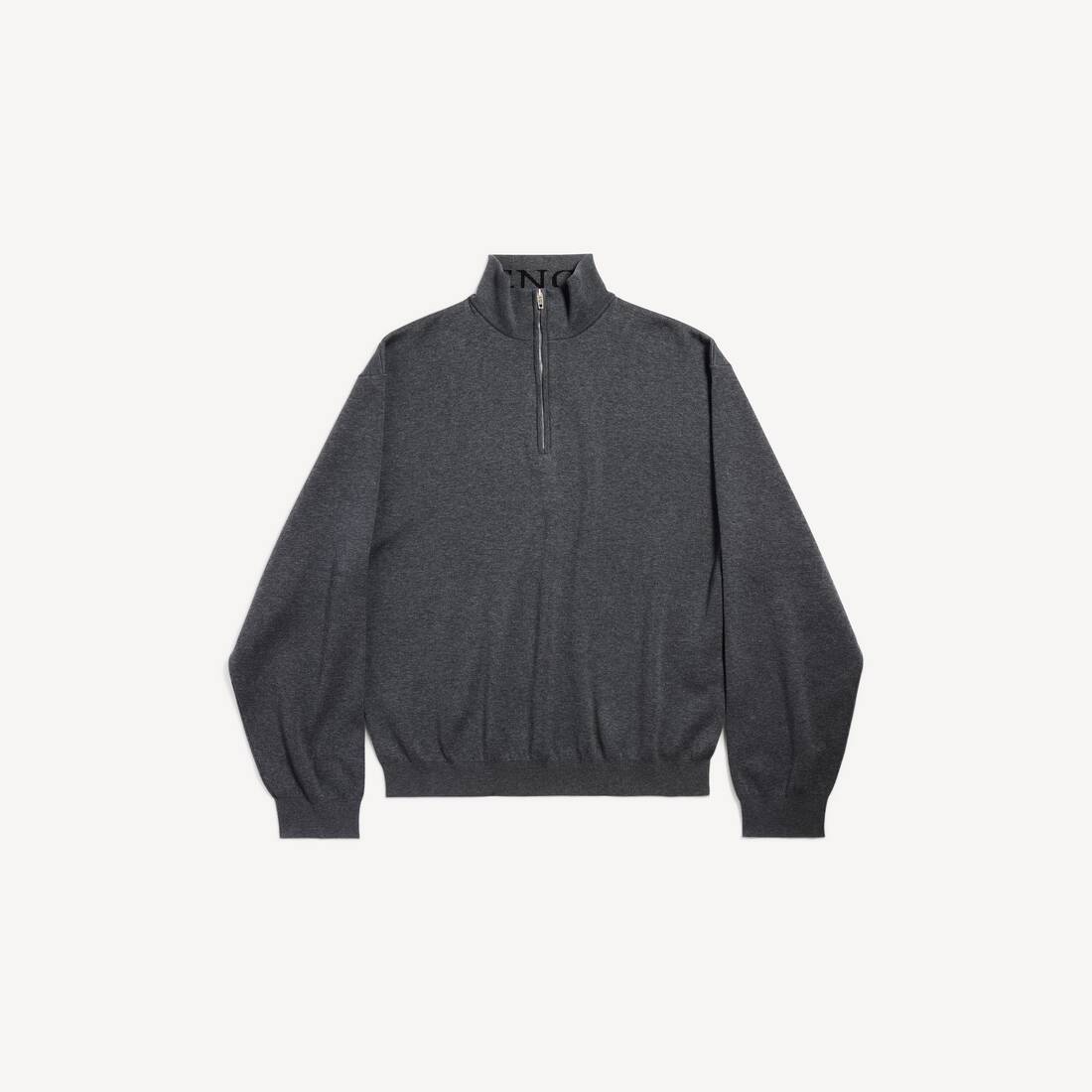 Men's Half-zip Sweater in Grey