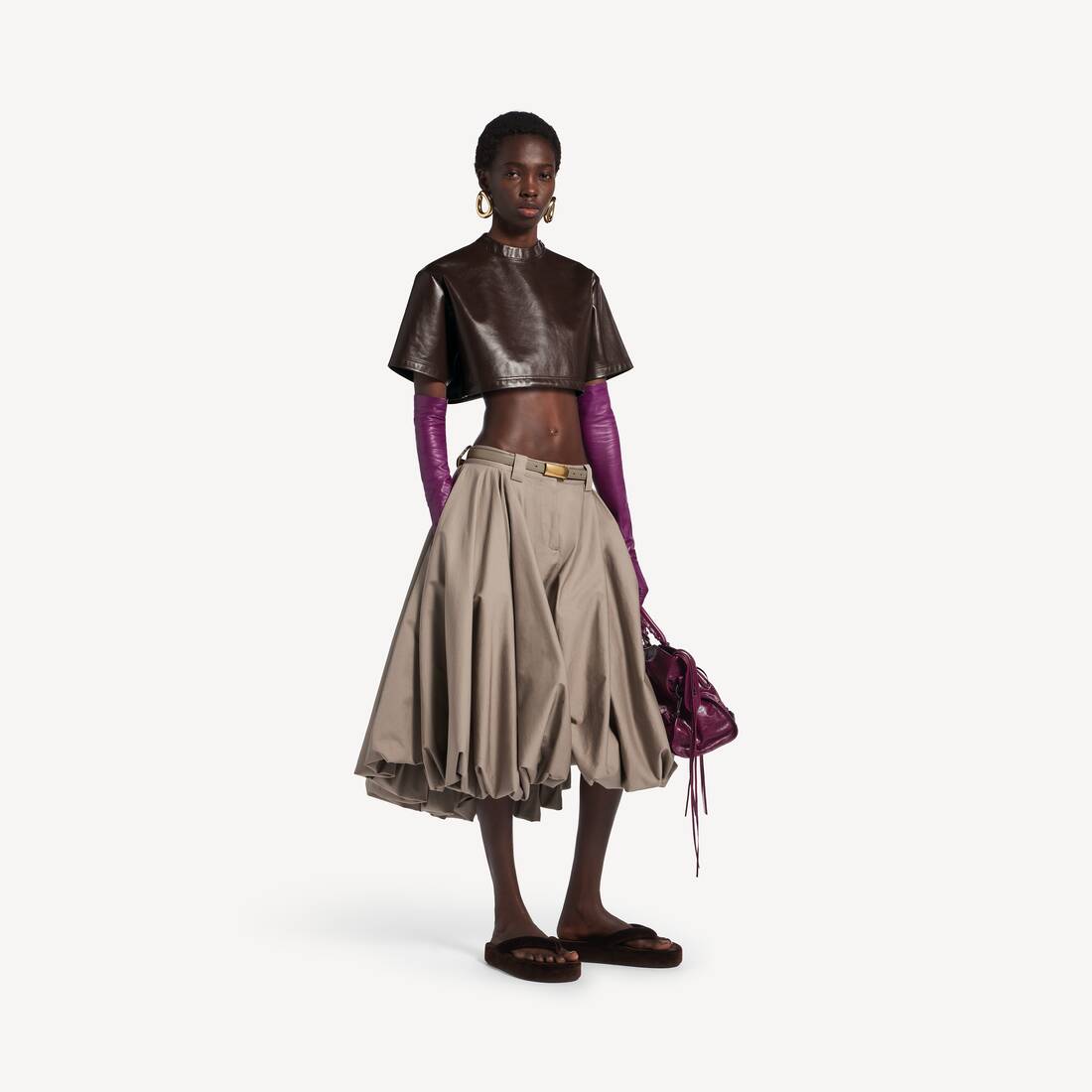 Women's Super Cropped Top in Brown