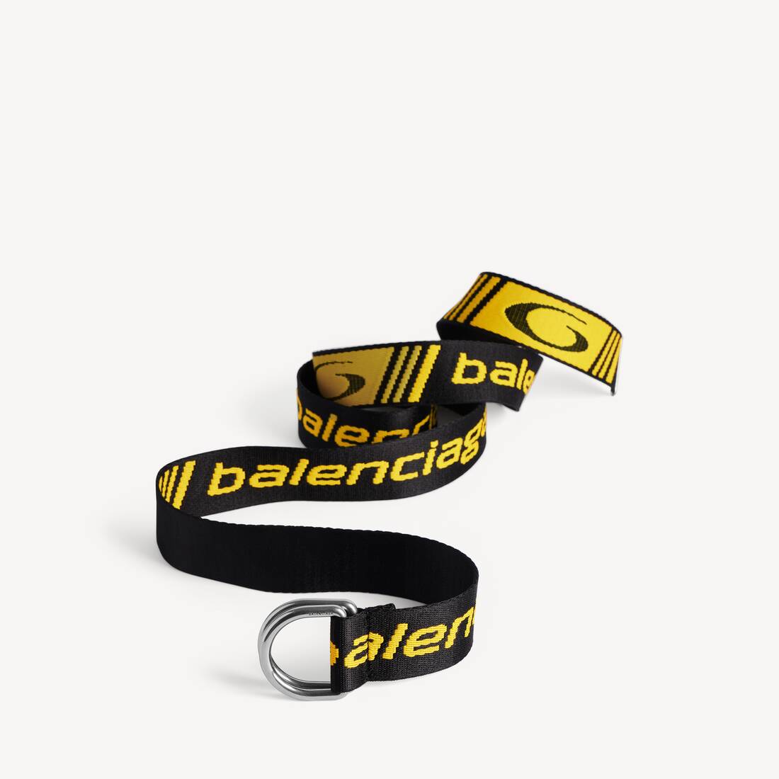 Men's D Ring Belt in Black/yellow