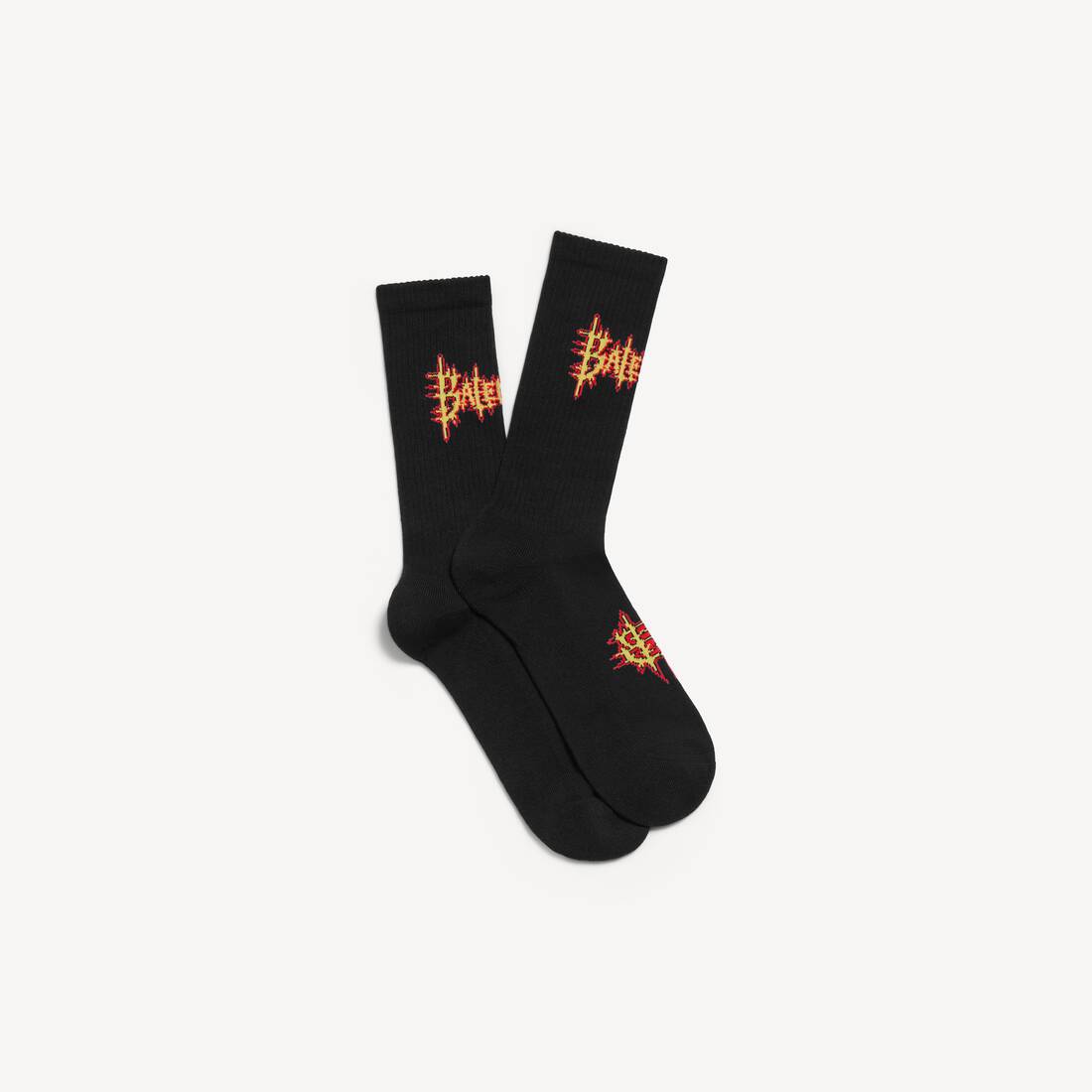 Men's Balenciaga Sacré Cœur Socks in Black/yellow