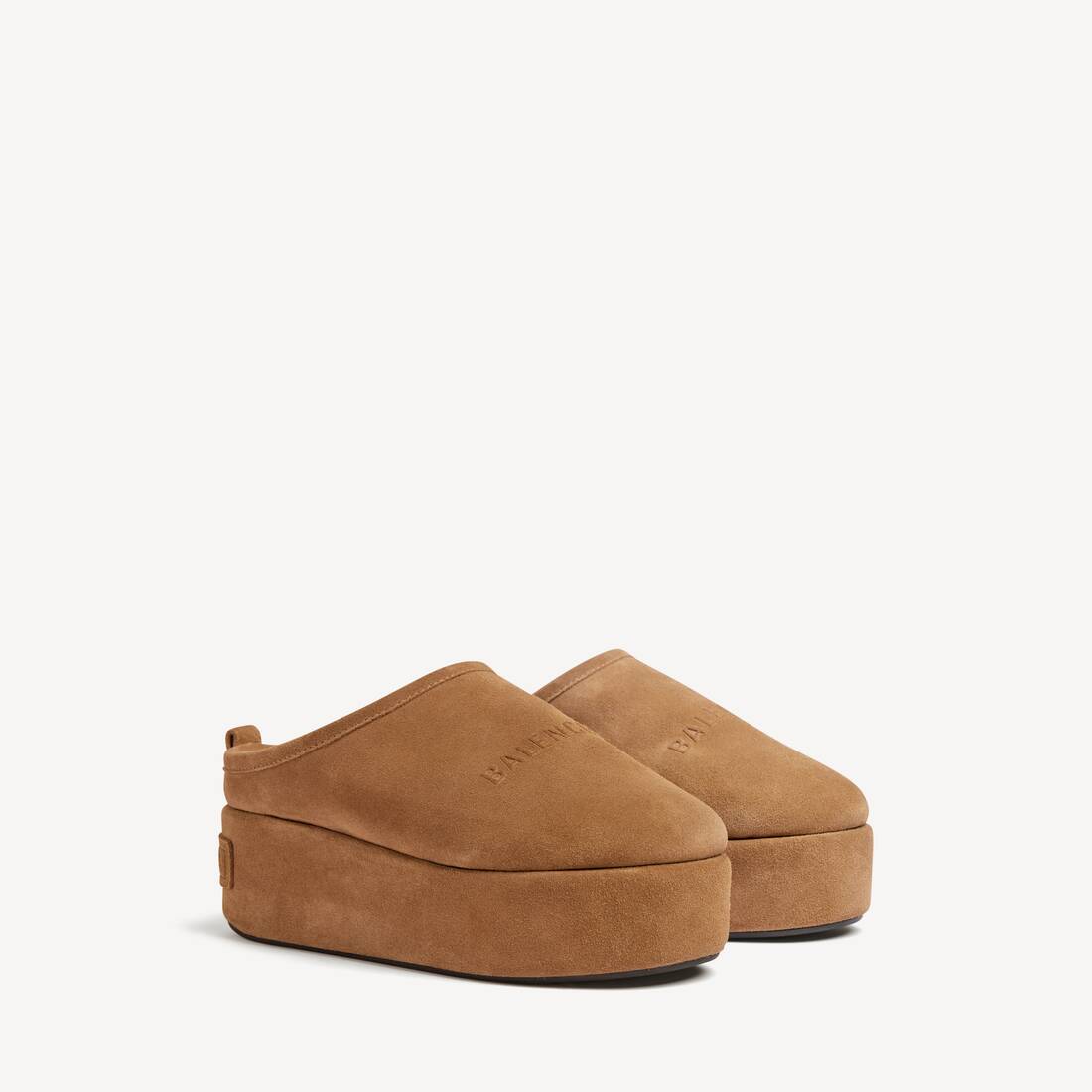 Women's Alaska Soft Platform Mule in Brown/white