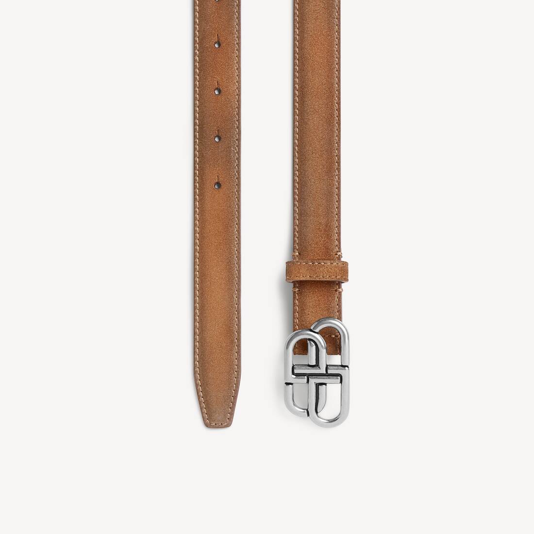 Women's Bb Thin Belt in Camel