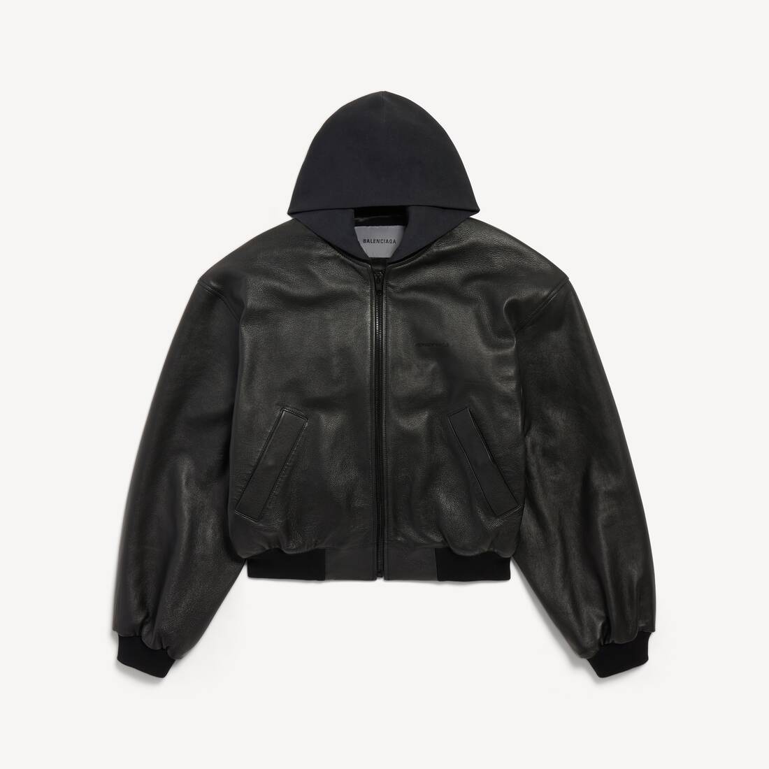 Men's Patched Hooded Jacket in Black