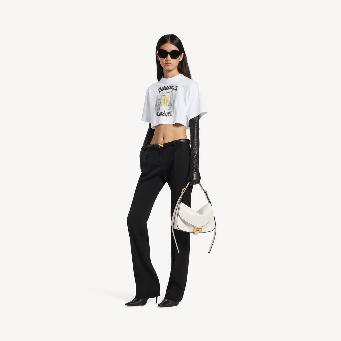 Women's Salon De Couture Cropped T-shirt in White