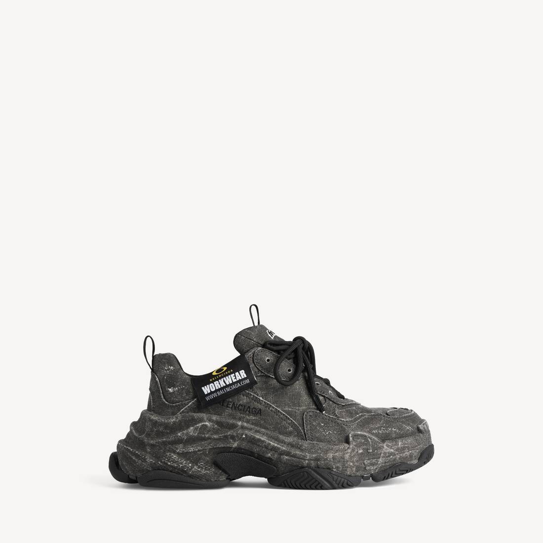 Men's Triple S Canvas Sneaker in Black