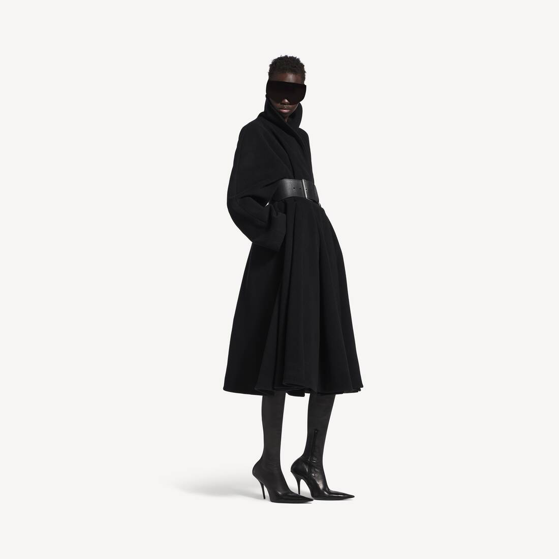 Women's Wrap Coat in Black