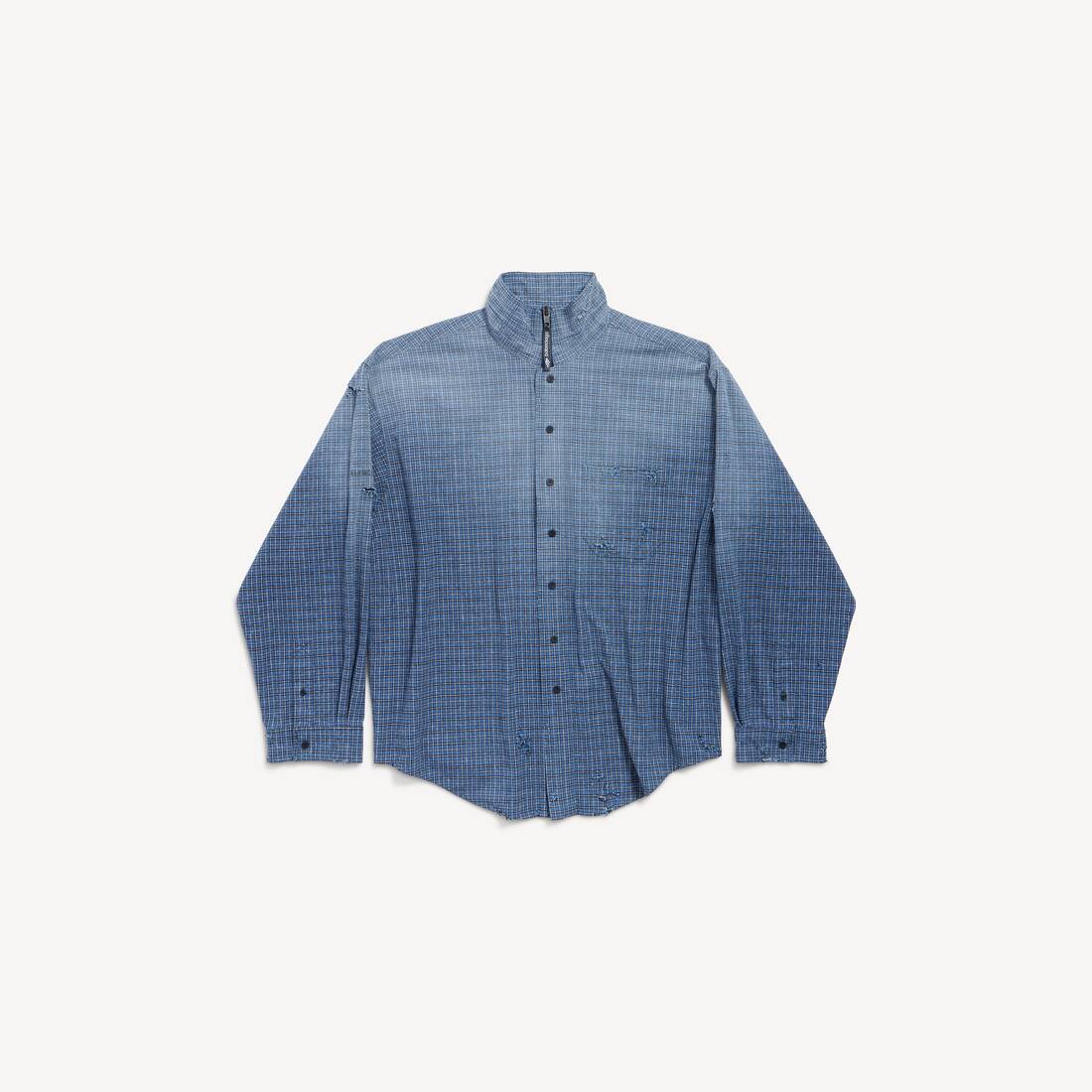 Men's Zip-up Shirt in Blue
