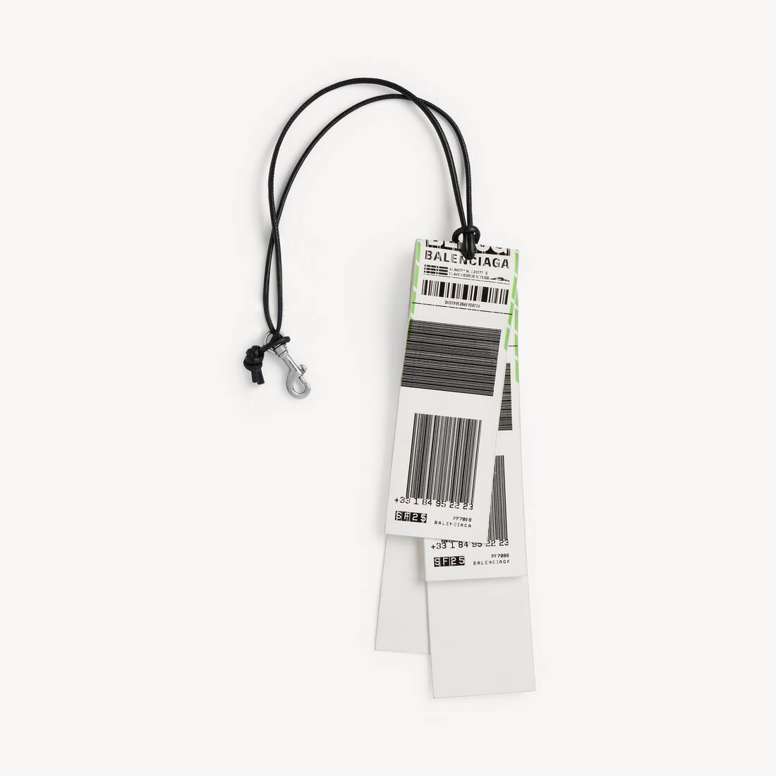 Charm/keychain Baggage Sticker in White/black/green