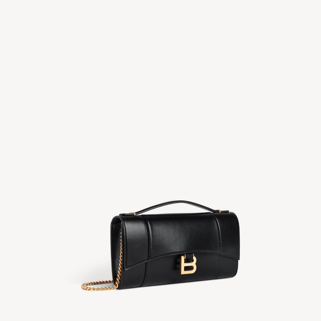 Women's Hourglass Pochette With Chain in Black