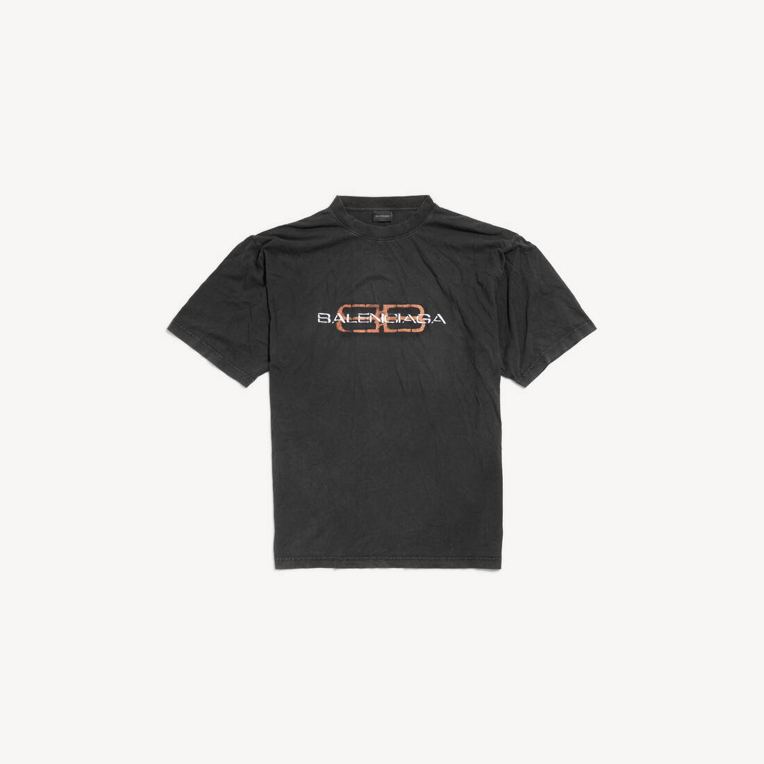 Men's Bb Icon Stencil T-shirt Medium Fit in Faded Black