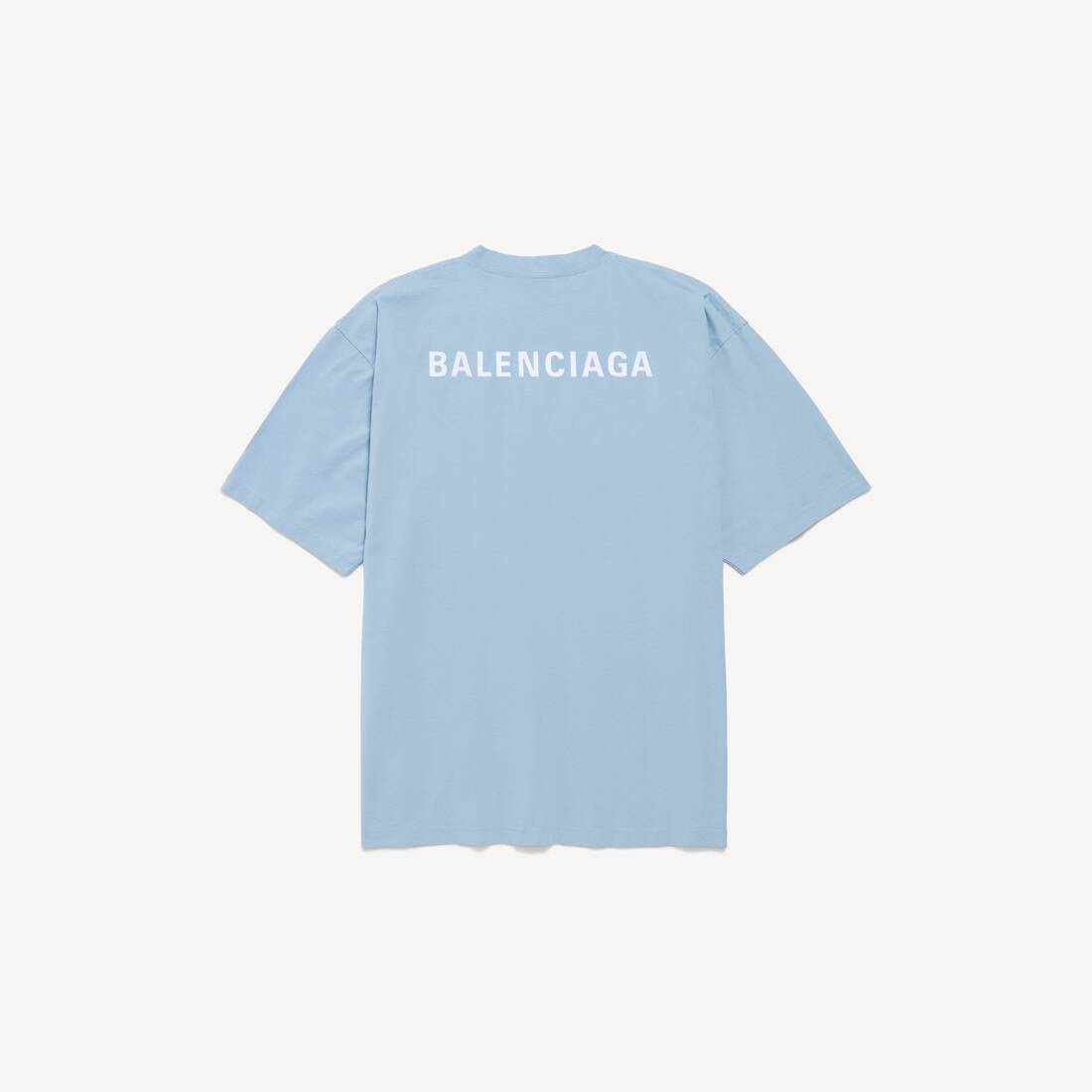 Men's Balenciaga Back T-shirt Medium Fit in Light Blue/white