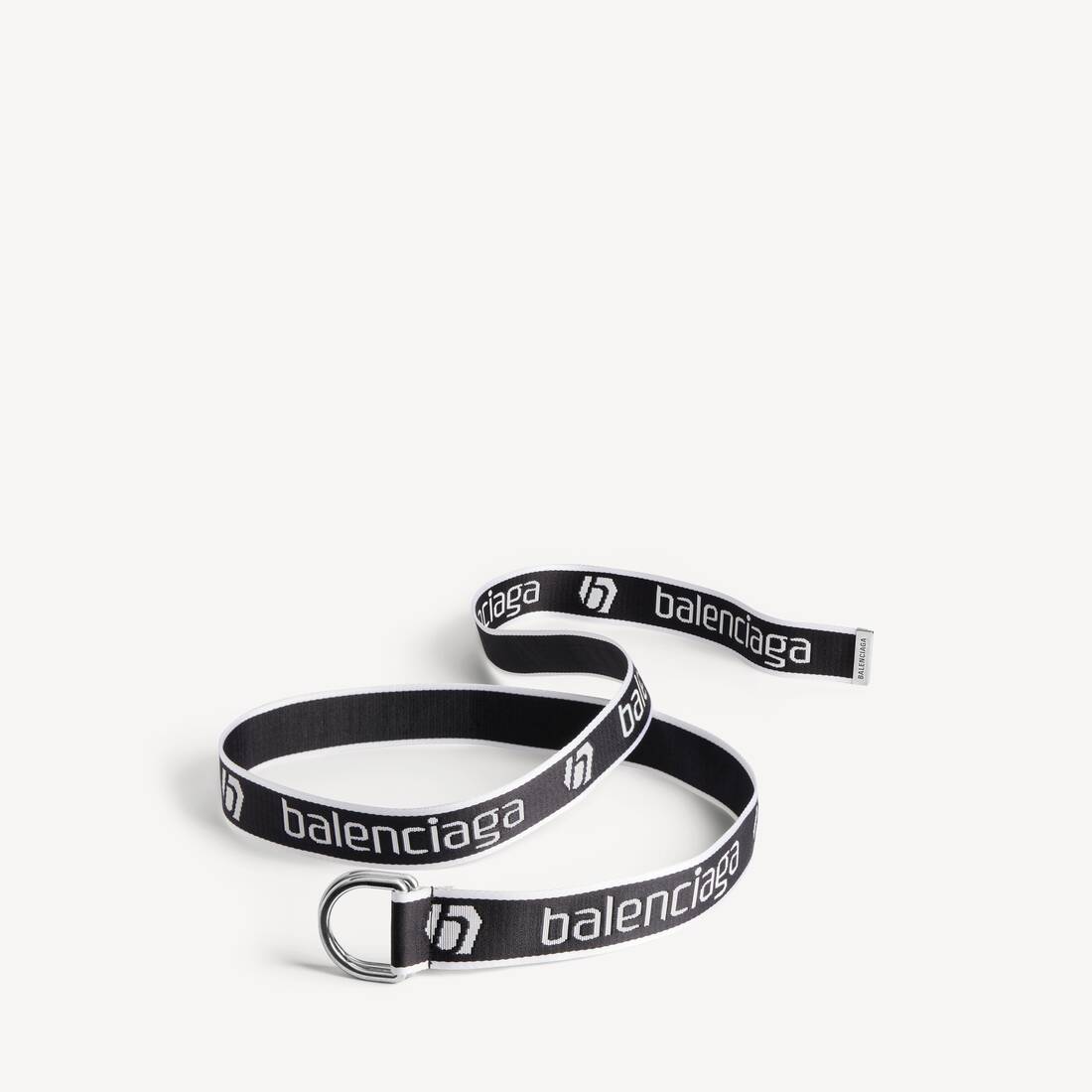 Men's D Ring Belt in Black/white