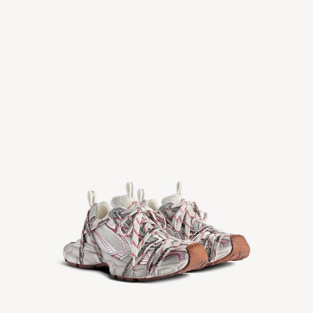 Men's 3xl Extreme Laces Logo Sneaker in Beige/grey/red/brown