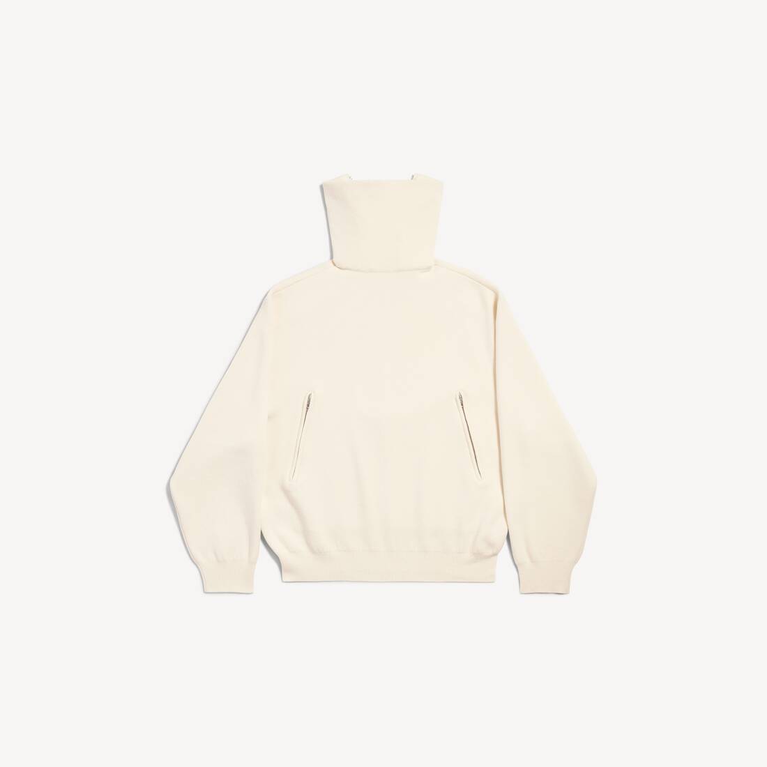 Women's Back-to-front High Neck Sweater in Off White
