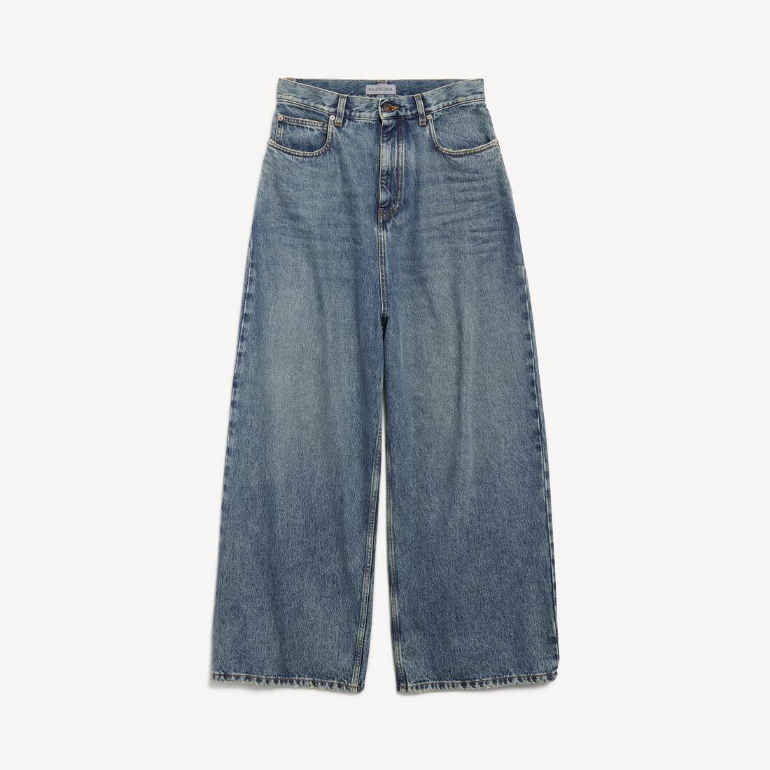 Women's Low Crotch Baggy Jeans in Dirty Vintage Blue