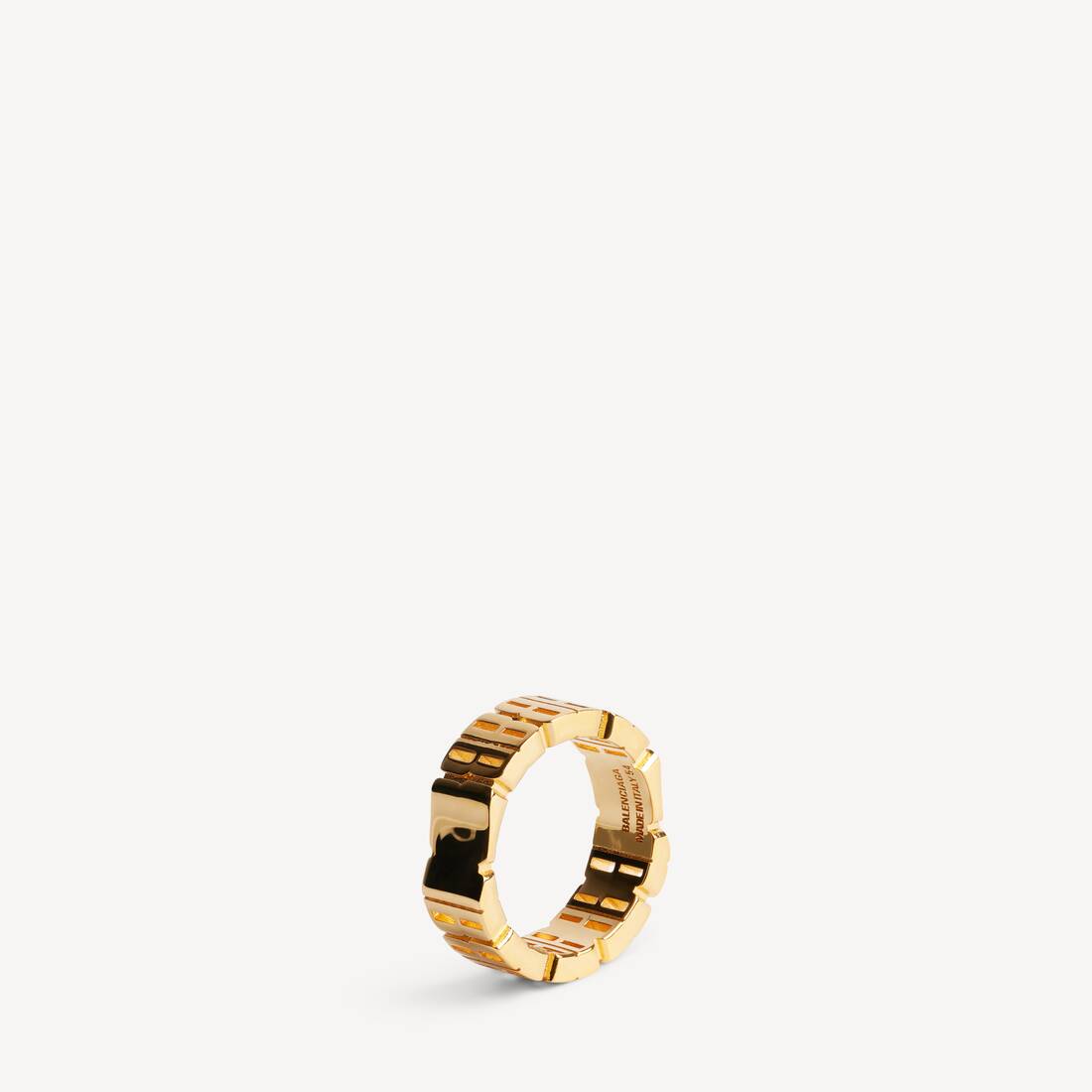 Women's Nano Mini Link Ring in Shiny Gold